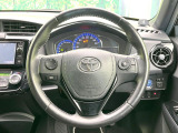 【純正革巻きステアリング】上質な革を使用することで、手にしっかり馴染みとても運転しやすいハンドルです♪