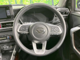 【純正革巻きステアリング】上質な革を使用することで、手にしっかり馴染みとても運転しやすいハンドルです♪
