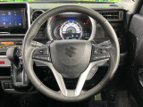 【純正革巻きステアリング】上質な革を使用することで、手にしっかり馴染みとても運転しやすいハンドルです♪
