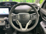【純正革巻きステアリング】上質な革を使用することで、手にしっかり馴染みとても運転しやすいハンドルです♪