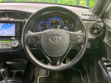 【純正革巻きステアリング】上質な革を使用することで、手にしっかり馴染みとても運転しやすいハンドルです♪