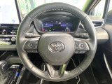【純正革巻きステアリング】上質な革を使用することで、手にしっかり馴染みとても運転しやすいハンドルです♪