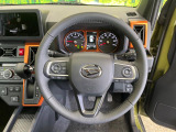 【純正革巻きステアリング】上質な革を使用することで、手にしっかり馴染みとても運転しやすいハンドルです♪
