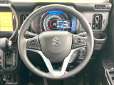【純正革巻きステアリング】上質な革を使用することで、手にしっかり馴染みとても運転しやすいハンドルです♪