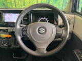 【純正革巻きステアリング】上質な革を使用することで、手にしっかり馴染みとても運転しやすいハンドルです♪