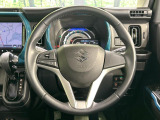【純正革巻きステアリング】上質な革を使用することで、手にしっかり馴染みとても運転しやすいハンドルです♪