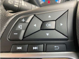 ステアリングオーディオコントロールスイッチ。オーディオの音量、ラジオ/テレビのチャンネル選局等をステアリングから手を離す事無く操作する事が出来ます。