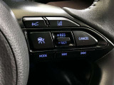 車間距離切りかえ、レーントレーシングアシスト、クルーズコントロール等のスイッチが配置されてます。