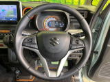 【純正革巻きステアリング】上質な革を使用することで、手にしっかり馴染みとても運転しやすいハンドルです♪