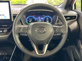 【純正革巻きステアリング】上質な革を使用することで、手にしっかり馴染みとても運転しやすいハンドルです♪
