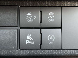 スマートアシストOFFスイッチ、コーナーセンサーブザーOFFスイッチ、VSC・TRC OFFスイッチ、エコアイドルOFFスイッチ。