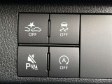 スマートアシストOFFスイッチ、コーナーセンサーブザーOFFスイッチ、VSC・TRC OFFスイッチ、エコアイドルOFFスイッチ。