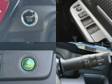 快適4機能を紹介します!左上ボタン一つでエンジンが始動します!左下ECONスイッチです。クルマ全体の動きを低燃費モードになります♪右下オートライトも装備しているんです!暗くなったら、自動でライトON!