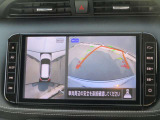 アラウンドビューモニターも装備しております。ご覧のように車体を真上か見たような映像なので、車庫入れの苦手なお客様ももうご心配いりません。