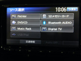 フルセグテレビ搭載。DVD・CD再生・SDカード・Bluetoothにも対応しています。