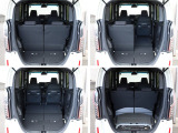フル乗車でもしっかり荷物を収納出来るラゲッジスペースです。乗車人数や荷物の量に合わせて、シートのレイアウトを変更できます。シートアレンジ次第で、さらに広々ラゲッジスペースが生まれます。