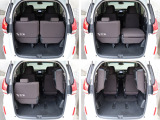 重い荷物も、楽に積み降ろし。ワイドな開口幅と低床設計により、大開口テールゲートを実現。さらに、3列目シートを左右にはね上げれば、広大な荷室が出現します。
