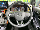 【純正革巻きステアリング】上質な革を使用することで、手にしっかり馴染みとても運転しやすいハンドルです♪