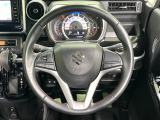 【純正革巻きステアリング】上質な革を使用することで、手にしっかり馴染みとても運転しやすいハンドルです♪