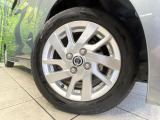 【純正14インチアルミホイール】外観にマッチした純正アルミホイールを装着しております。各種社外アルミホイールや、スタッドレスタイヤも取扱いしております。是非ご相談ください♪