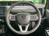 【純正革巻きステアリング】上質な革を使用することで、手にしっかり馴染みとても運転しやすいハンドルです♪