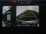 パノラミックビューモニター付きです。車両を上から見た様な映像を画面に表示。運転席からの目視だけでは見にくい、車両周辺の状況をリアルタイムでしっかり確認出来ます。