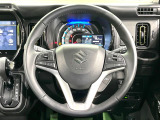 【純正革巻きステアリング】上質な革を使用することで、手にしっかり馴染みとても運転しやすいハンドルです♪
