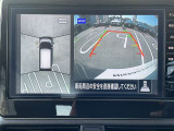 アラウンドビューモニターです。上空からお車の周りを見る感覚で表示されますので、車庫入れも簡単