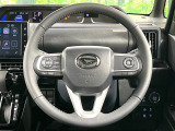 【純正革巻きステアリング】上質な革を使用することで、手にしっかり馴染みとても運転しやすいハンドルです♪
