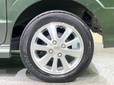 【純正14インチアルミホイール】外観にマッチした純正アルミホイールを装着しております。各種社外アルミホイールや、スタッドレスタイヤも取扱いしております。是非ご相談ください♪