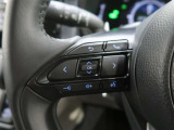 ステアリングスイッチ付き。前方から目を離すことなく操作することが可能です。