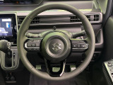 【純正革巻きステアリング】上質な革を使用することで、手にしっかり馴染みとても運転しやすいハンドルです♪