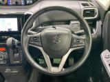【純正革巻きステアリング】上質な革を使用することで、手にしっかり馴染みとても運転しやすいハンドルです♪