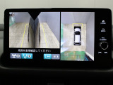 『マルチビューカメラシステム』カメラで映した周囲の映像をナビゲーション画面に表示し、ドライバーの死角を減らし運転負荷を軽減する機能です。映像は、車両の前後と左右のドアミラーに搭載した計4台で映します。