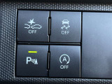 スマートアシストOFFスイッチ、コーナーセンサーブザーOFFスイッチ、VSC・TRC OFFスイッチ、エコアイドルOFFスイッチ。