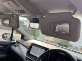 日差しを遮るためのもので、自動車のフロントガラス上部に取り付けらています。エチケットミラーも装備