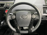 【純正革巻きステアリング】上質な革を使用することで、手にしっかり馴染みとても運転しやすいハンドルです♪