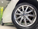 【純正14インチアルミホイール】外観にマッチした純正アルミホイールを装着しております。各種社外アルミホイールや、スタッドレスタイヤも取扱いしております。是非ご相談ください♪
