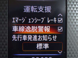 【車線逸脱警報】車線から外れると注意を促します。ドライバーが意図しないのに車線を逸脱した場合に、これを検知して警報で注意喚起する事で安全性を確保!