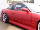 人気の180sxカスタム車両の入庫!世界的に有名なBNスポーツ製フルエアロに前後スピリット玲オーバーフェンダーで迫力のスタイル!WORKエモーションT5R18AW、HKS車高調など多数の高額パーツ装備