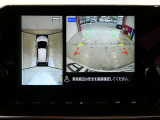 ギアを『R』に入れるとナビ画面に、まるで雲の上から覗いているような映像が映り、駐車をサポートしてくれます。