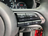 ステアリング右側にはレーダークルーズコントロールが装備。高速道路などでアクセルやブレーキを操作することなく前方車との車間距離を保つよう自動で車速をコントロールします。