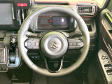 【純正革巻きステアリング】上質な革を使用することで、手にしっかり馴染みとても運転しやすいハンドルです♪