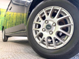 【13インチアルミホイール】外観にマッチしたアルミホイールを装着しております。各種アルミホイールや、スタッドレスタイヤも取扱いしております。是非ご相談ください♪