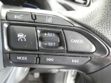 ステアリングスイッチでクルーズコントロール機能の操作ができます。長距離の高速走行時の疲労軽減や燃費に役立ちます。