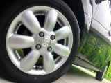 【純正14インチアルミホイール】外観にマッチした純正アルミホイールを装着しております。各種社外アルミホイールや、スタッドレスタイヤも取扱いしております。是非ご相談ください♪