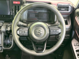 【純正革巻きステアリング】上質な革を使用することで、手にしっかり馴染みとても運転しやすいハンドルです♪