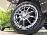【14インチアルミホイール】外観にマッチしたアルミホイールを装着しております。各種アルミホイールや、スタッドレスタイヤも取扱いしております。是非ご相談ください♪