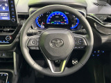 【純正革巻きステアリング】上質な革を使用することで、手にしっかり馴染みとても運転しやすいハンドルです♪