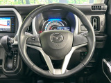 【純正革巻きステアリング】上質な革を使用することで、手にしっかり馴染みとても運転しやすいハンドルです♪